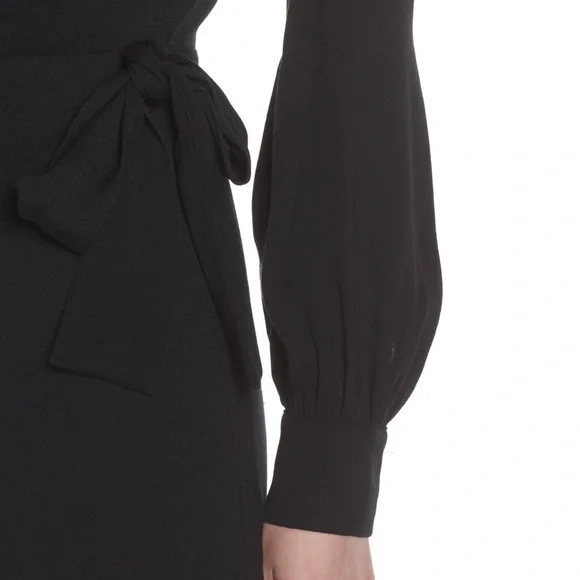 Reformation Molly Black Surplice Wrap Wide Leg long sleeve Jumpsuit Size 6